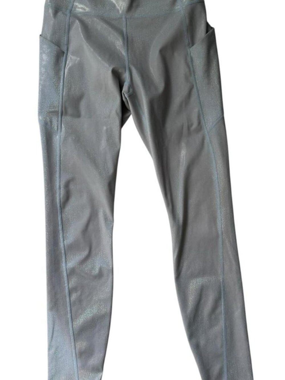 Fabletics gray holographic shimmer trainable leggings Size Medium